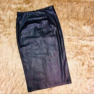 Vibrant M.I.U Leather High Waist Pencil Skirt